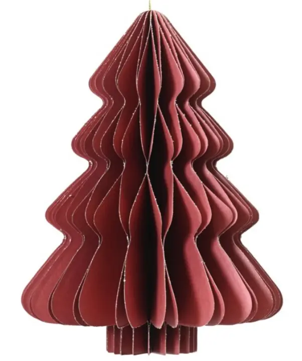 Kaemingk Baum Papier 90 cm rot