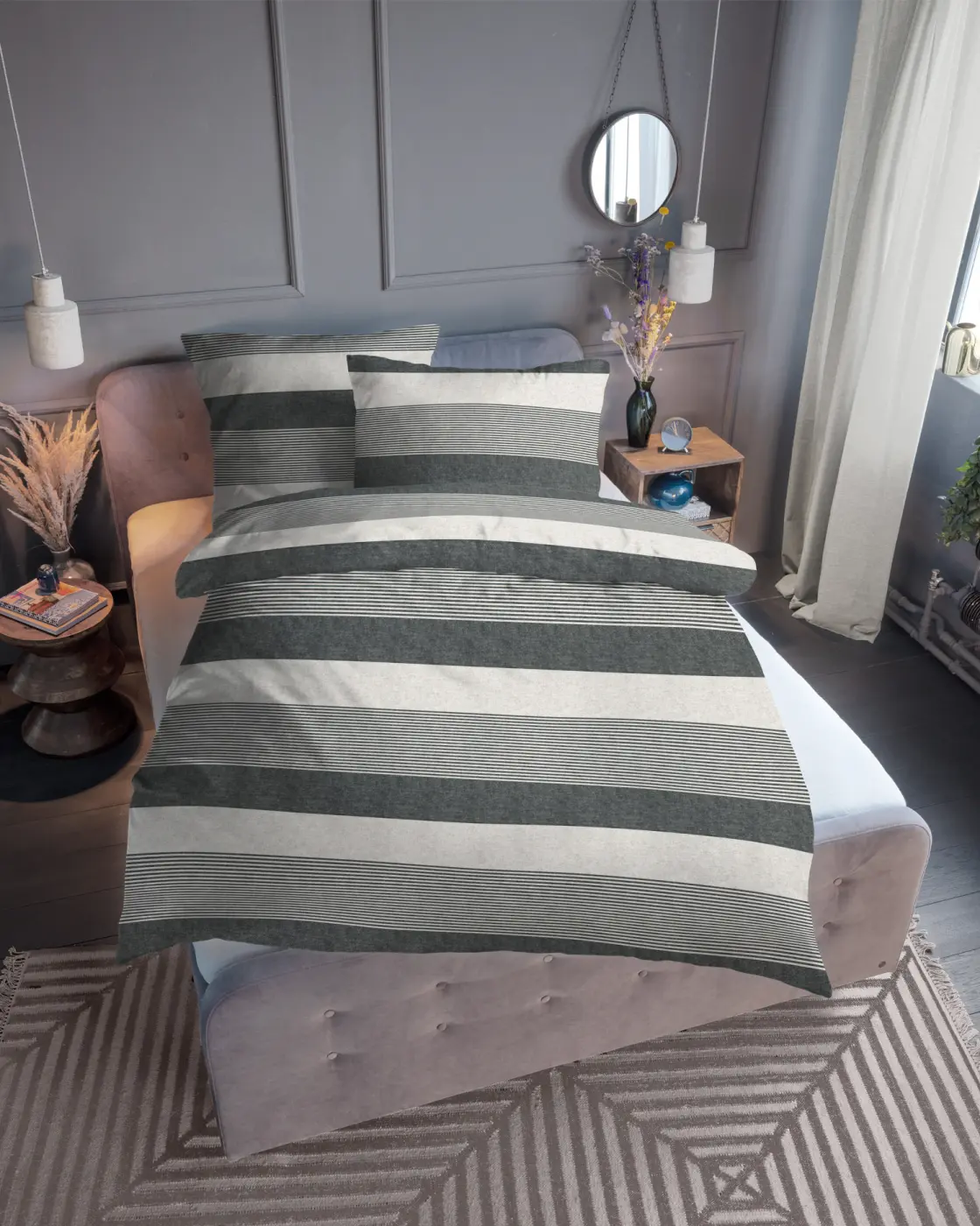 Tom Tailor Melange-Flanell Bettwäsche black 1x 155x200 cm + 1x 80x80 cm Tom Tailor Melange-Flanell Bettwäsche black 1x 155x200 cm + 1x 80x80 cm