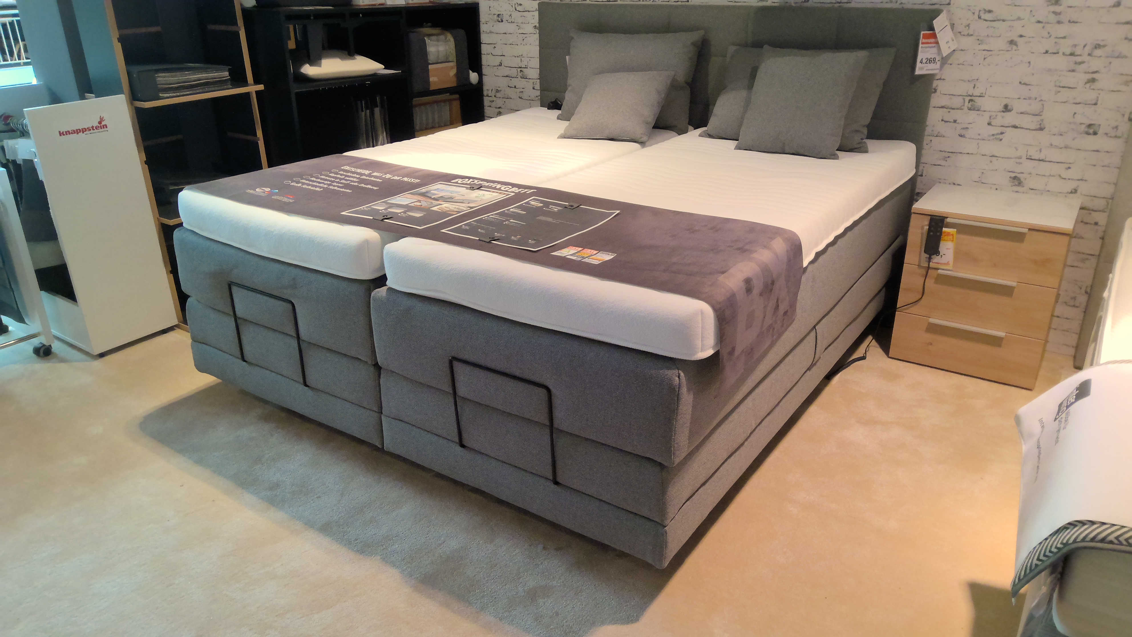 Oschmann Boxspringbett OC-BX23165 ca. 180x200 cm Barry Grey inkl. Zusatzausstattung