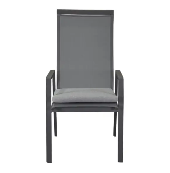 LC Wholesaler Positionsstuhl Sunfort Anthrazit/Silber 63x57x110cm