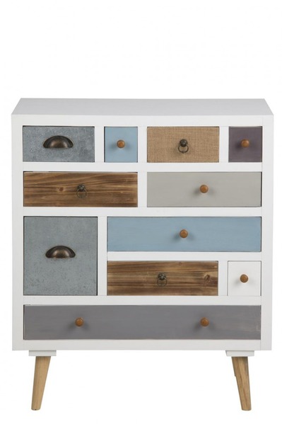 Kommode B48 H98 T32 - MDF weiß lackiert