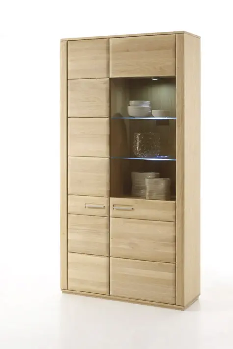 MCA Kombi-Vitrine-L Eiche Bianco ca.107x209x38 cm
