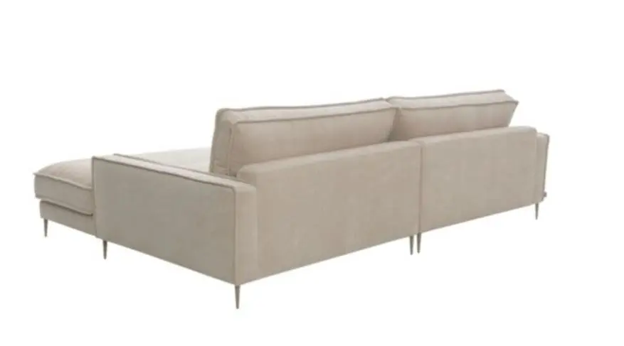 Roomio No. 4102 Garnitur Roma Nature Metallfuß Toffee 272x190 cm Longchair rechts