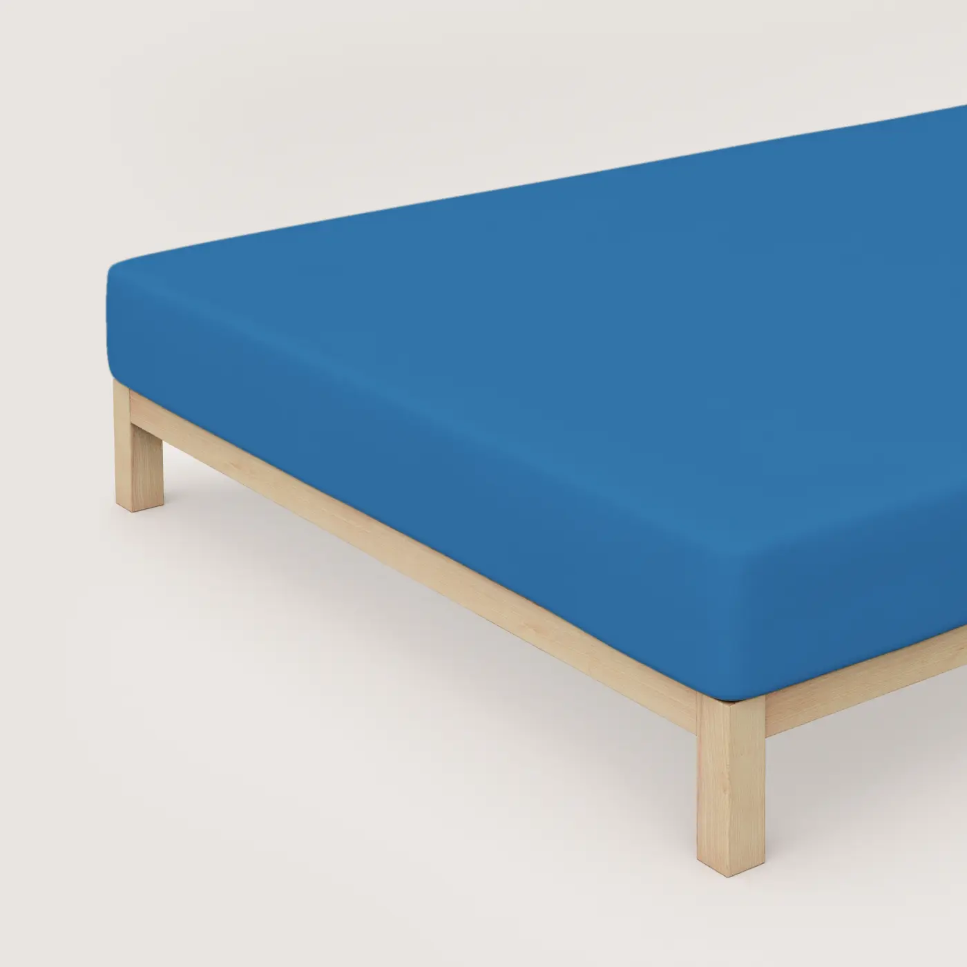 Schlafgut Spannbetttuch Pure 90x190-100x220 cm Blue Mid