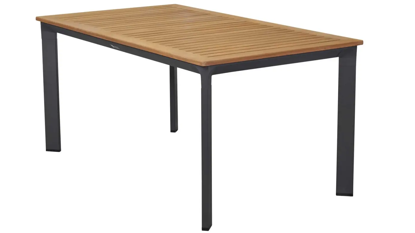 LC Garden Ausziehtisch Unicamo ca. 180-240x90x75 cm Aluminiumgestell Anthrazit Tischplatte Teak Natur