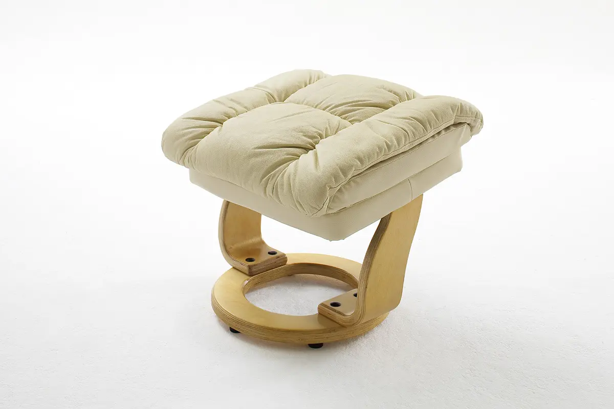 MCA Relaxsessel Calgary Leder Creme inkl. Hocker  ca.90x104x91 cm