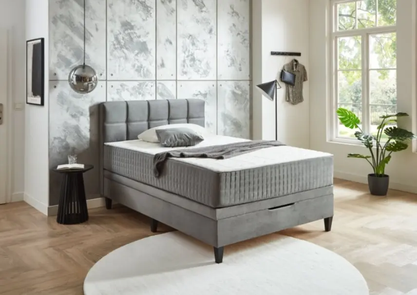Sun Garden Boxspringbett BX2590 Wien inkl. Bettkasten Grau ca. 140x200 cm