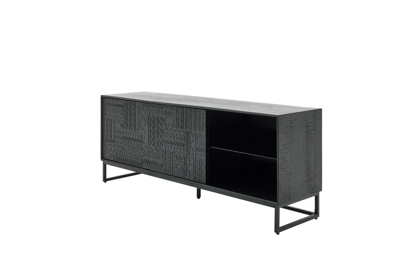 Roomio No. 2001 Lowboard Mango massiv Schwarz ca. 160x63x42 cm