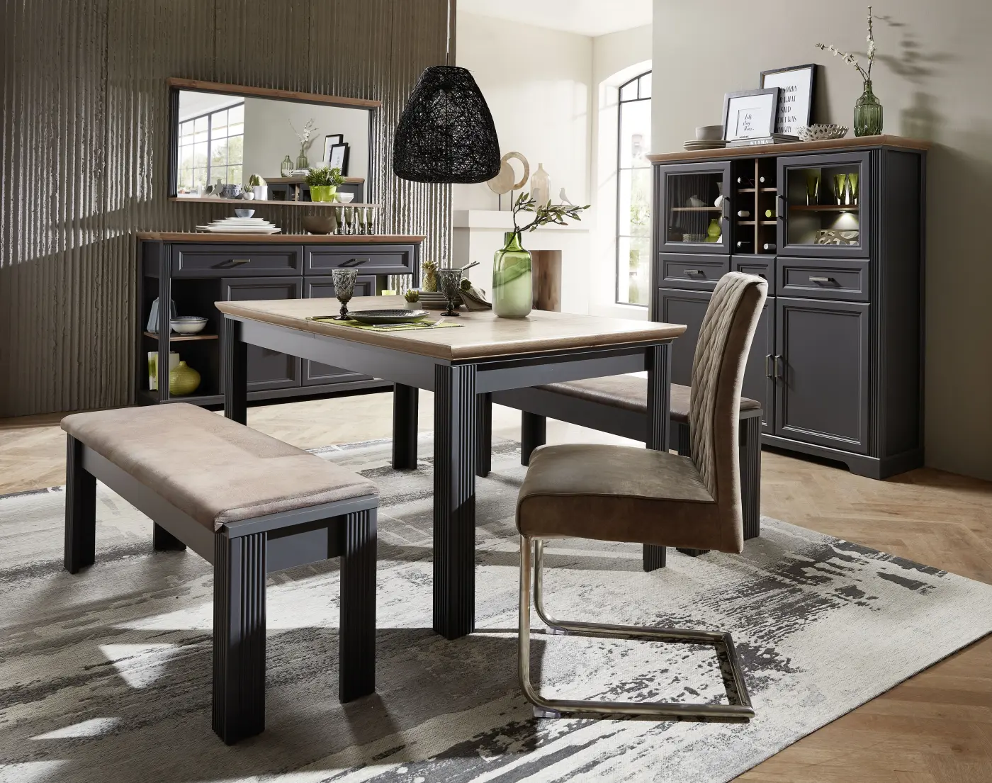 Innostyle Sideboard 1LG9GH21 Graphit MDF/Eiche Artisan Nachbildung, BxHxT ca.171x102x48 cm