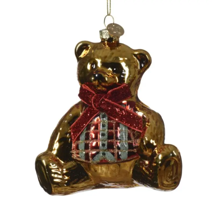 Kaemingk Dekohänger Bär Gold 6,5x10 cm