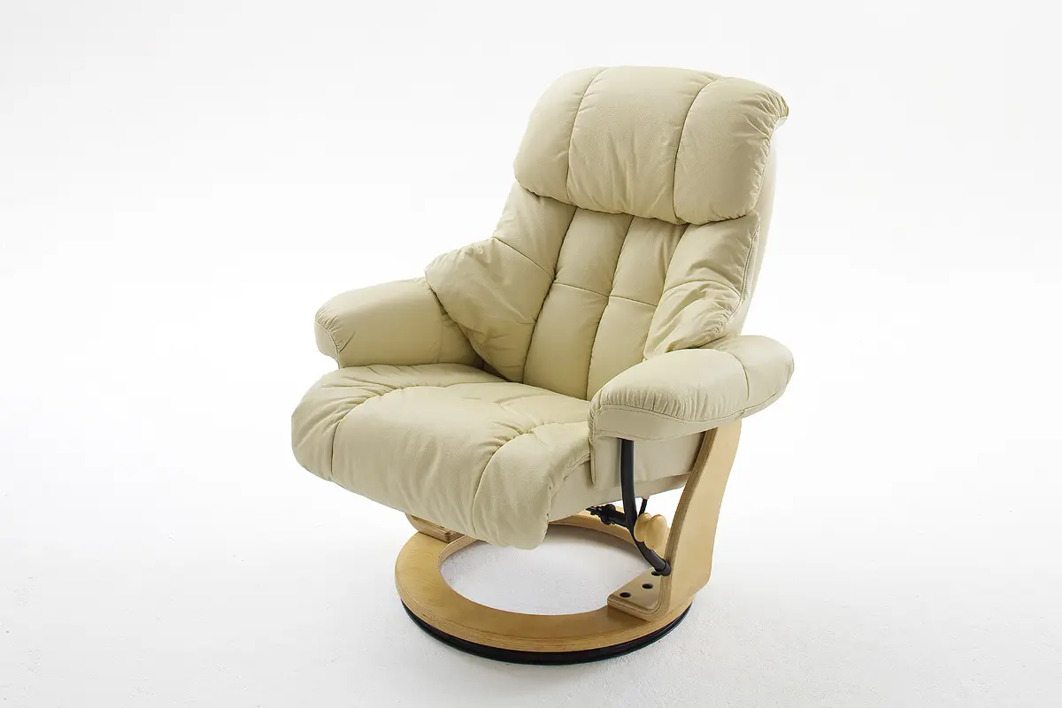 MCA Relaxsessel Calgary Leder Creme inkl. Hocker  ca.90x104x91 cm