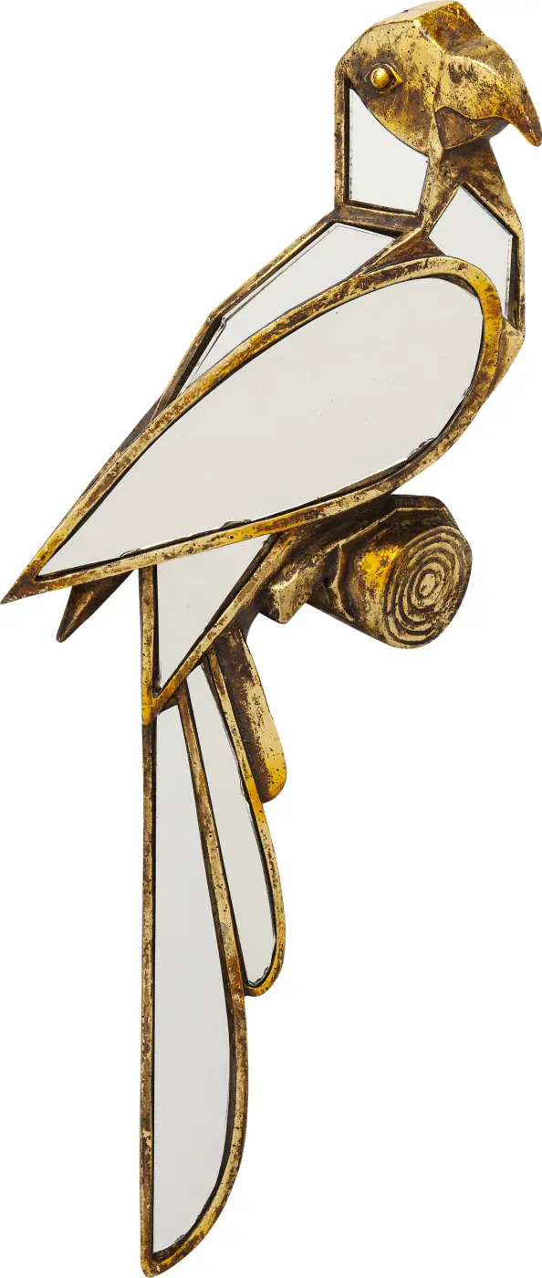 Kare Design Wandschmuck Parrot Mirror 15x43 cm Weiß/Gold