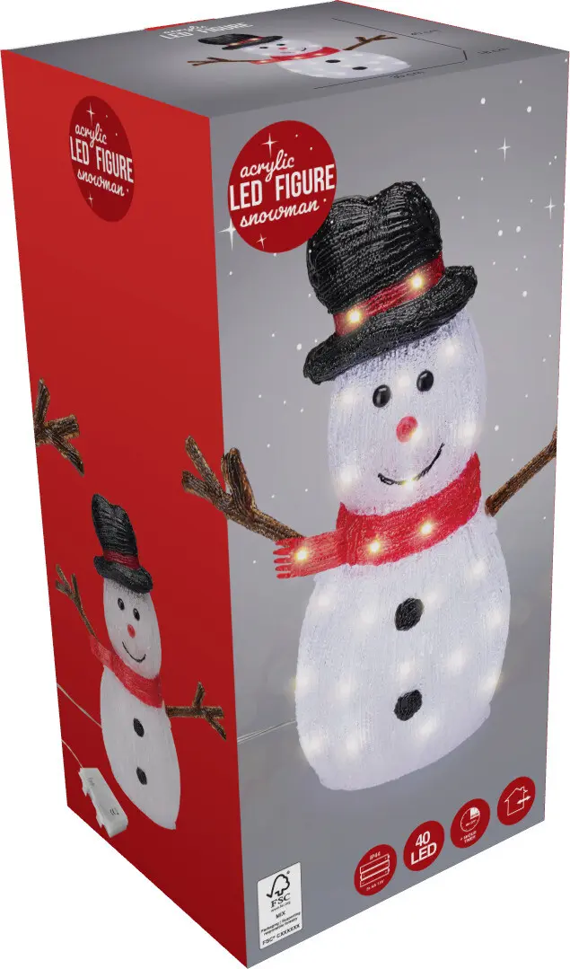 Koopmann I. Acrylfigur Schneemann Batteriebetrieben