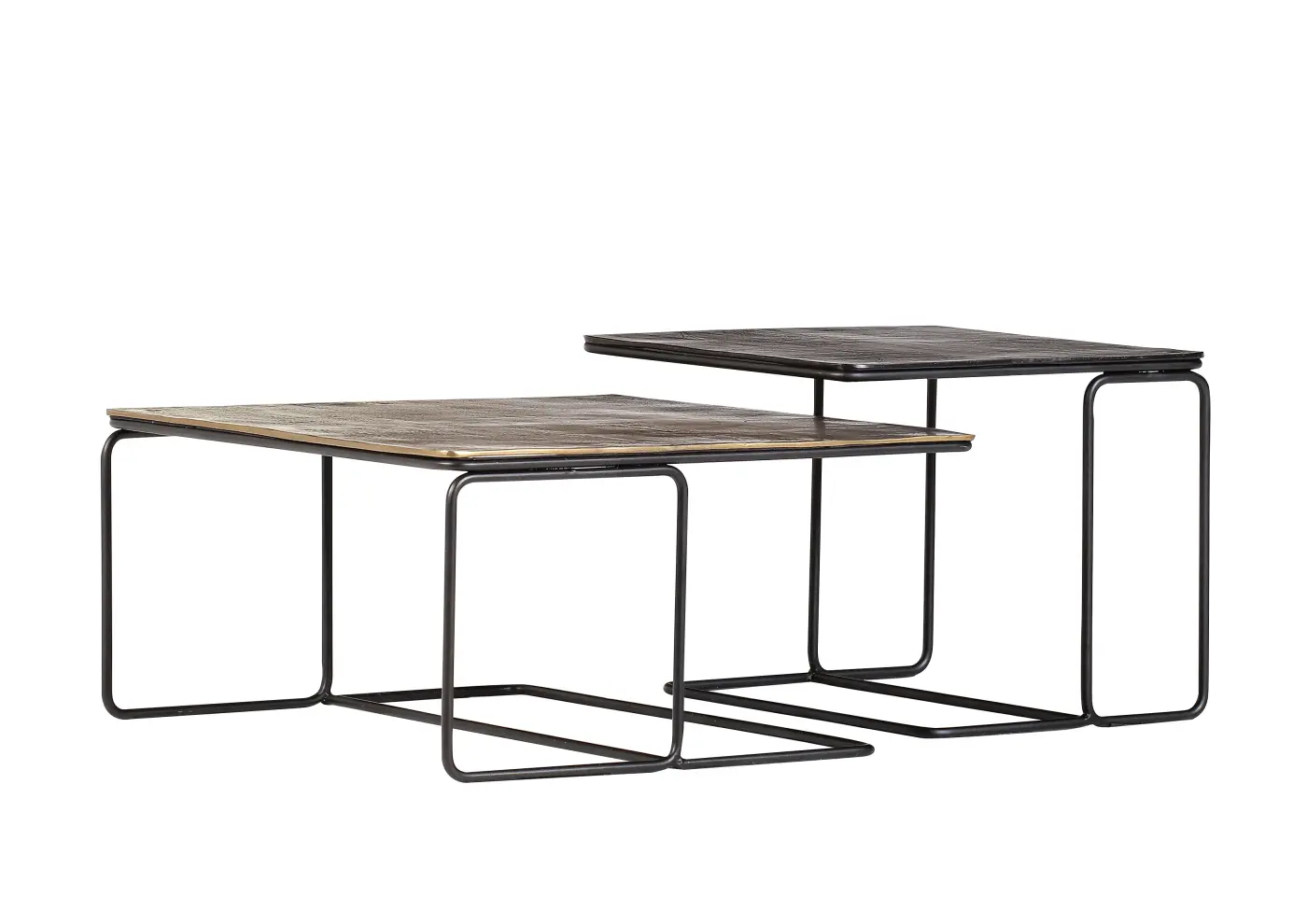 Gutmann Couchtisch-Set Mix&Match messingfarben antik/ bronzefarben antik/ schwarz