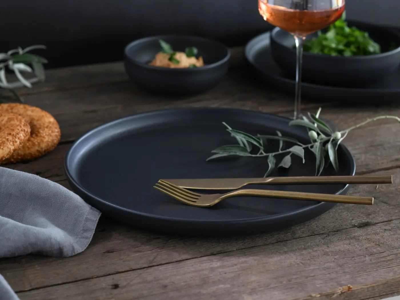 CreaTable Kombiservice Uno BLACK 16-tlg