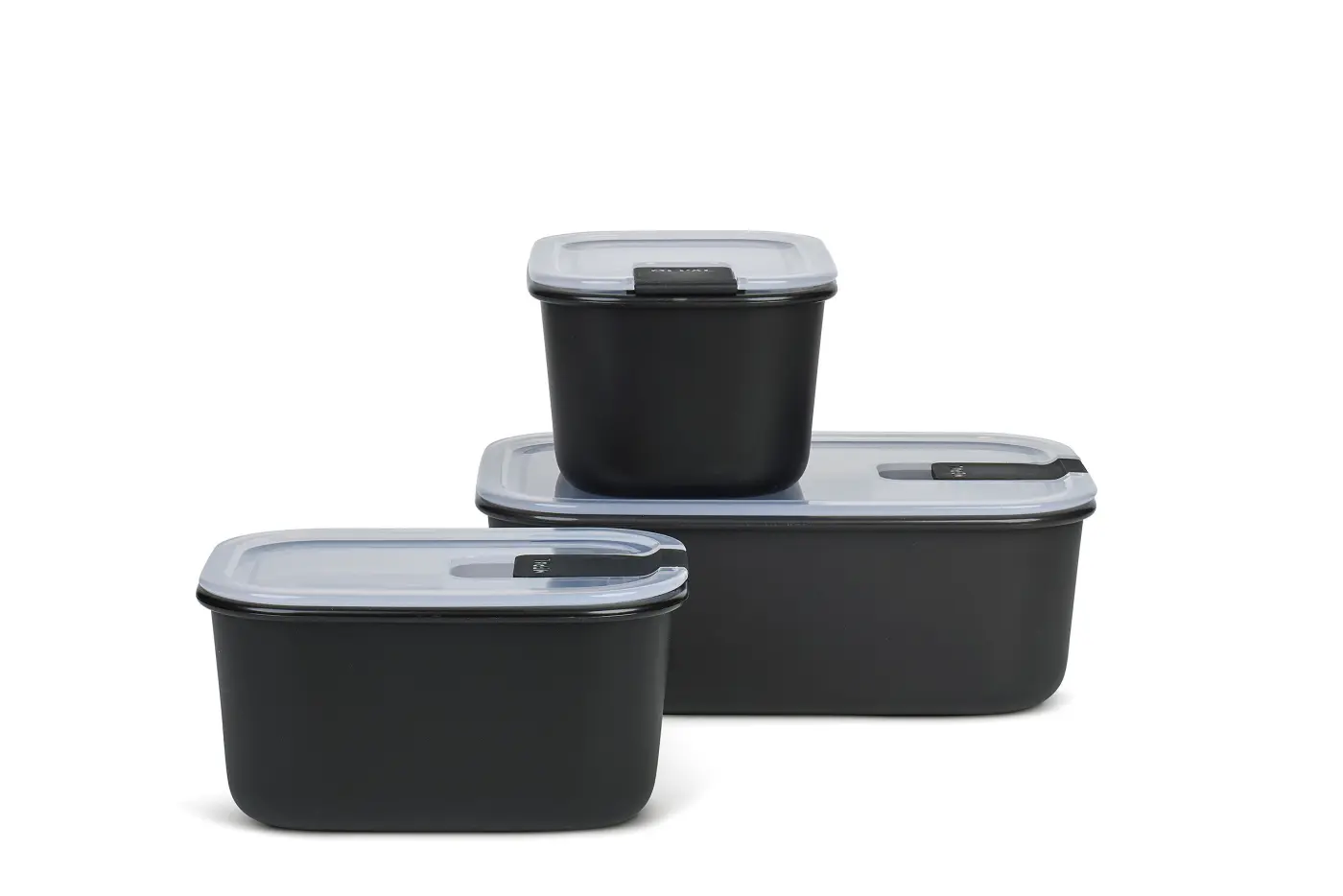 Mepal set easyclip 3-teilig (2 x 450 ml + 1000 ml) - nordic black
