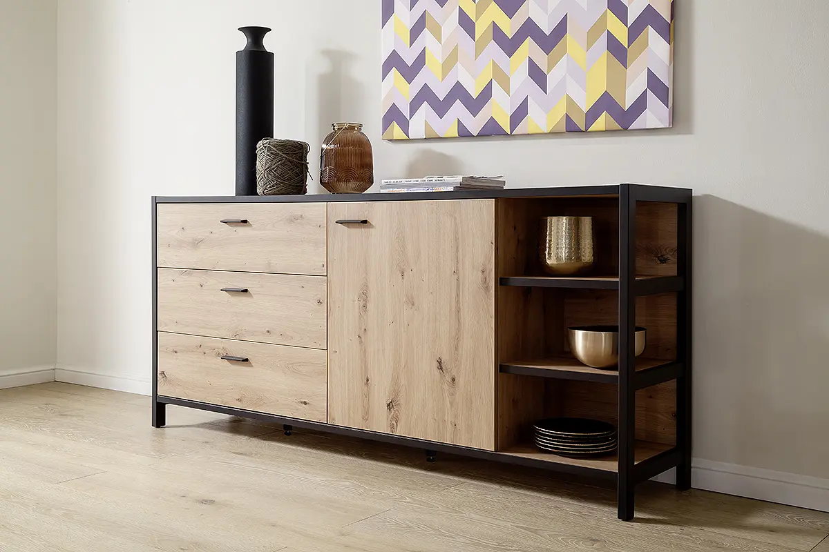 MCA Sideboard Balkeneiche - anthrazit ca.180x83x40 cm