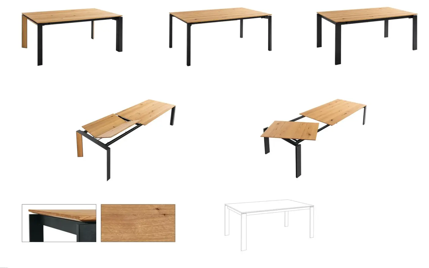 Niehoff Ausziehtisch Monaco, ca. 180-250x100 cm