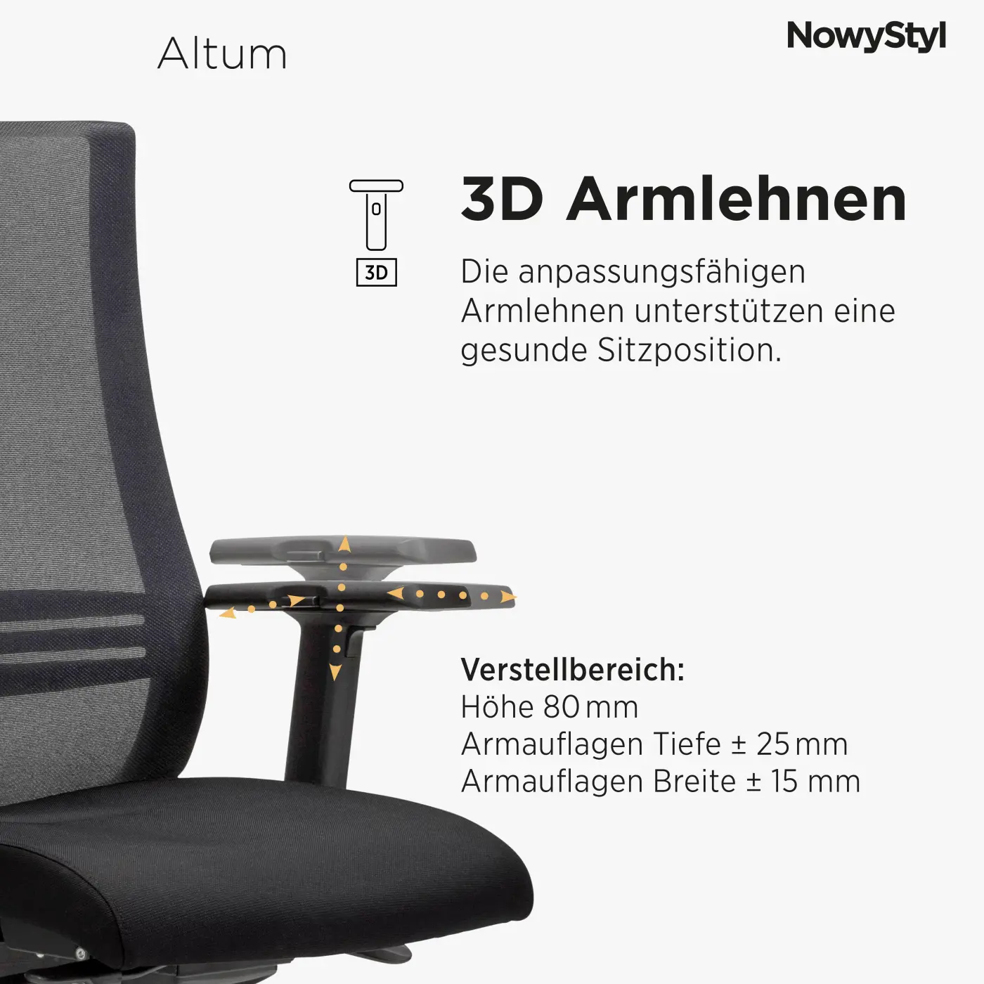 Nowy Style Drehstuhl Altum Sempre schwarz 