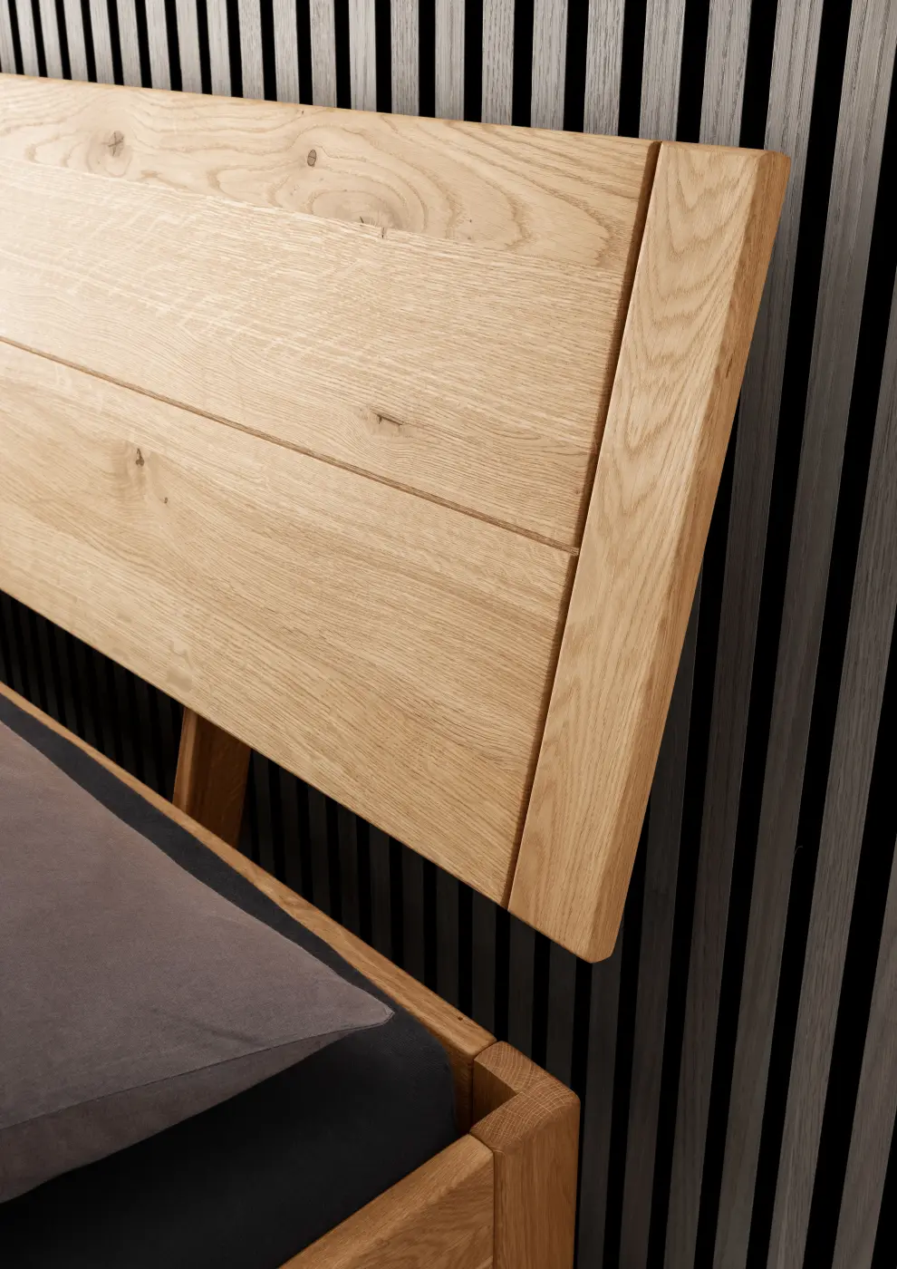 3S Frankenmöbel Stauraumbett BE-0829 Wildeiche massiv geölt ca. 140x200 cm inkl. Stauraum