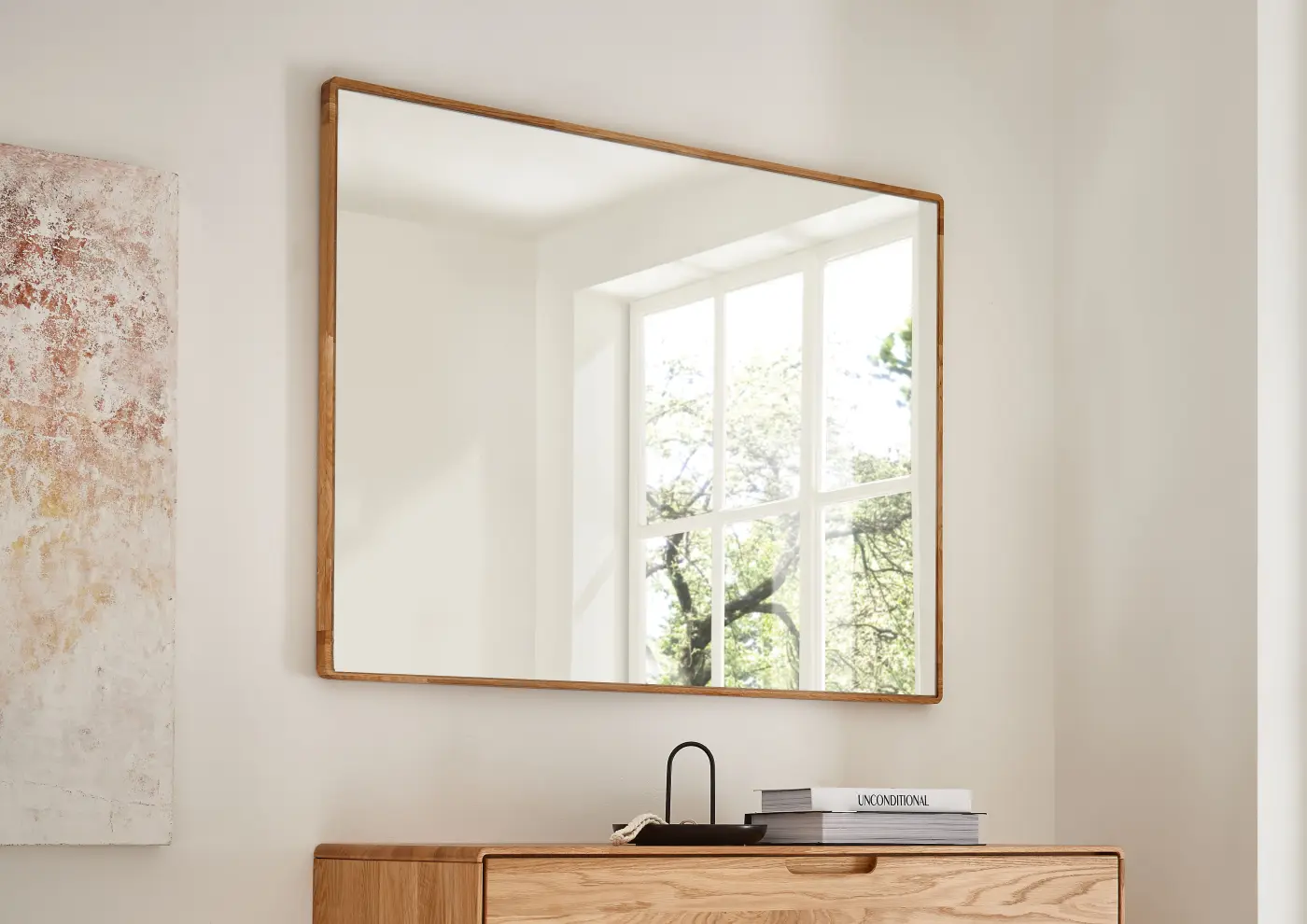 3S Frankenmöbel Spiegel KM-0663 Wildeiche geölt ca. 100x80x2 cm