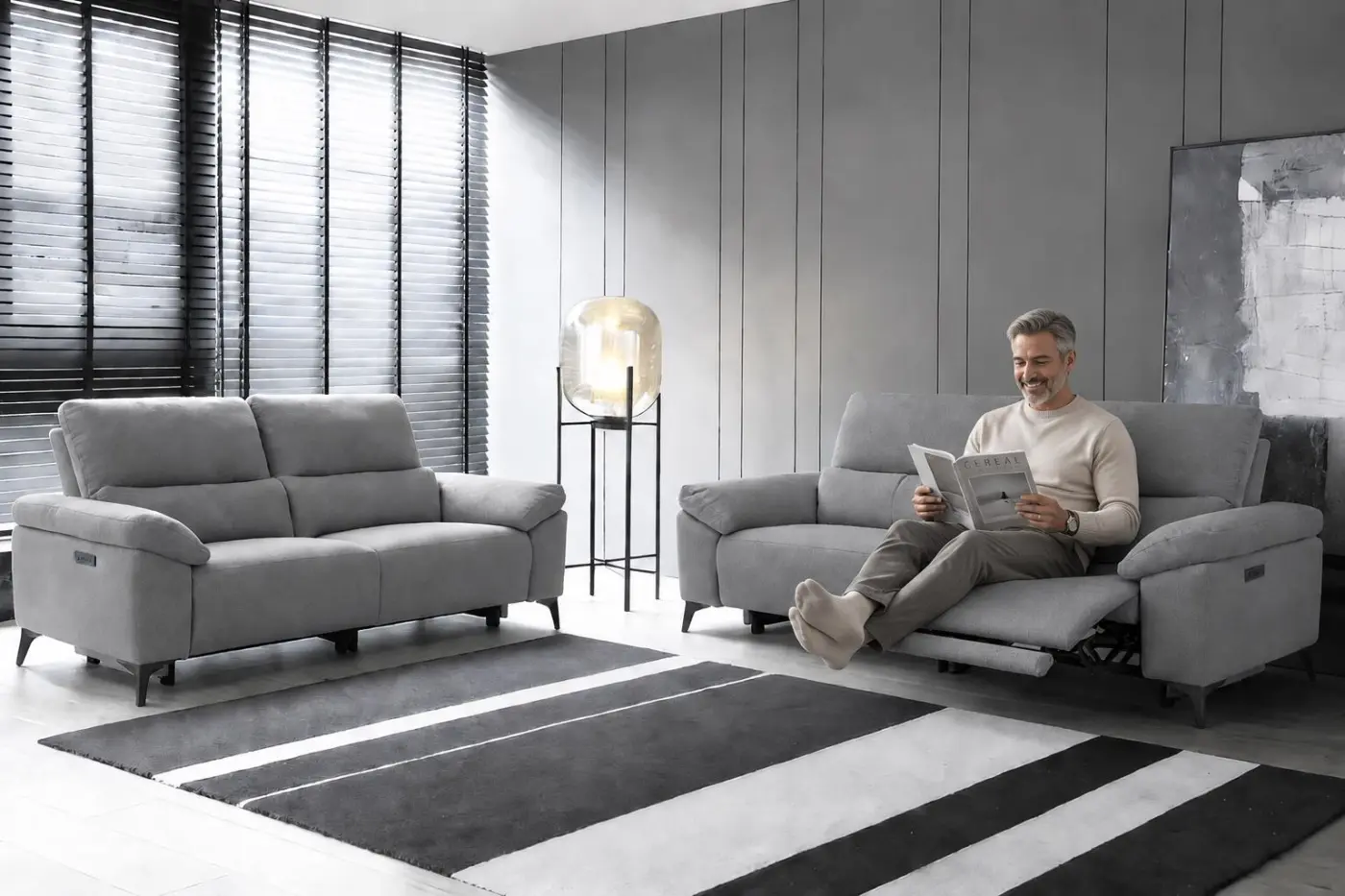 KUKA Home 2-Sitzer Sofa Nathan Grey ca.179x103x97 cm