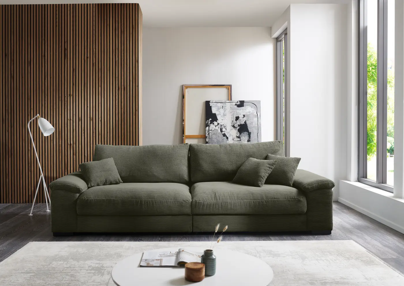 Iwaniccy Bigsofa Angel Cord oliv ca.288x106 cm