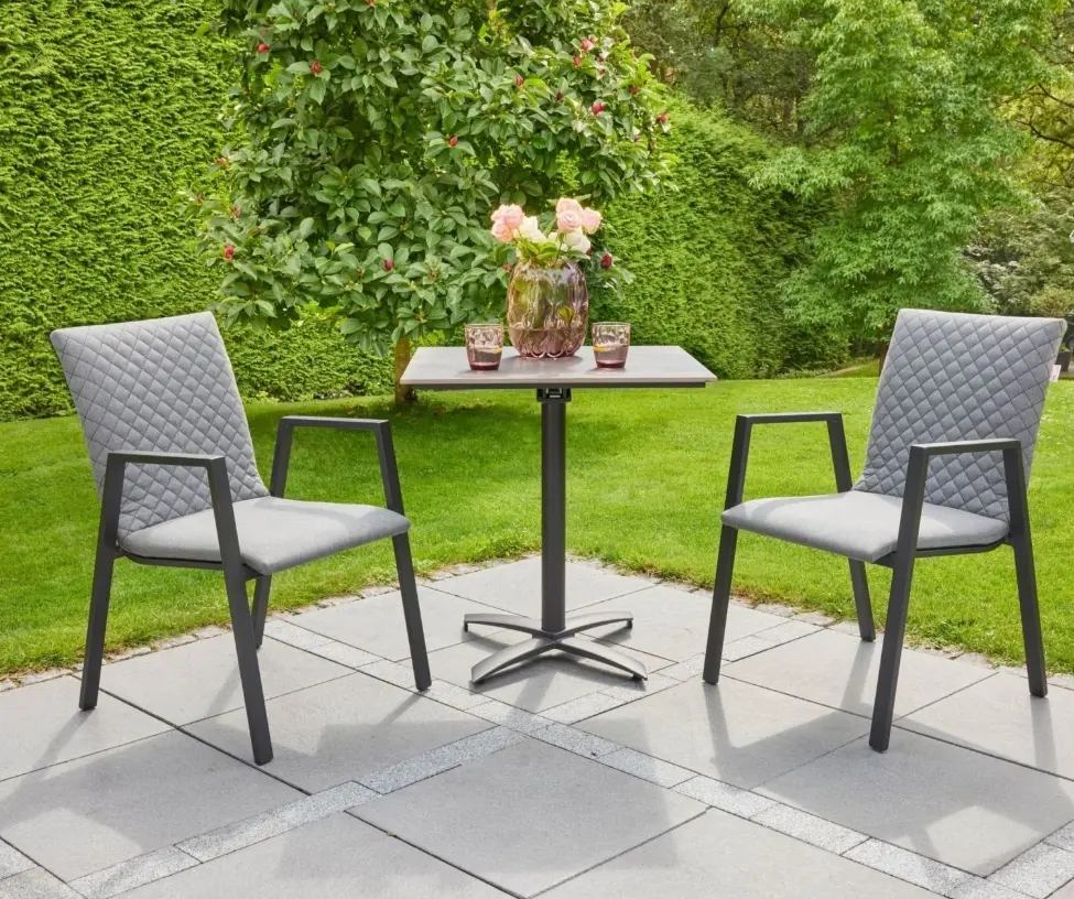 LC Garden Bistrotisch Diwo ca. 70x70 cm Stone Grau/Anthrazit