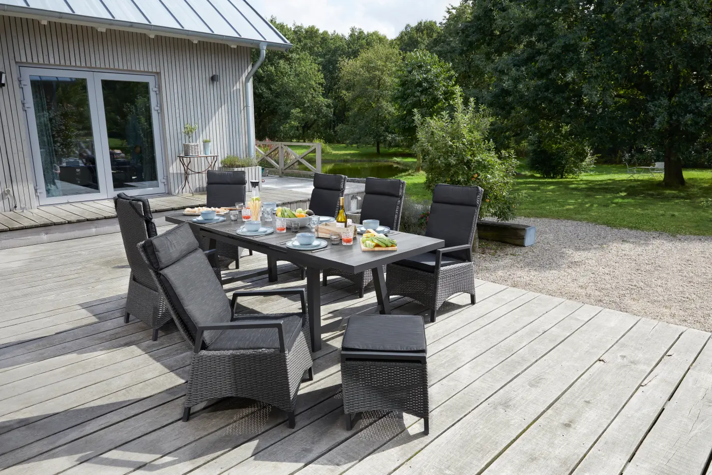 LC Garden Gartentisch Keramo ca. 200x100x75 cm Dunkelgrau/Anthrazit