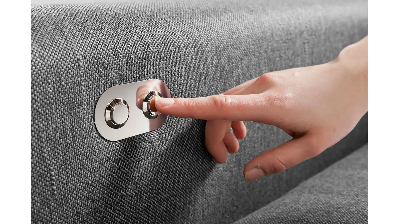 Iwaniccy Garnitur Mustang dunkelgrau, Ottomane rechts ca. 300x225 cm