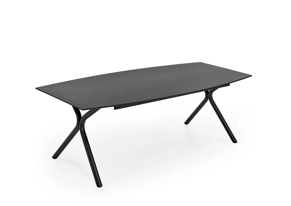 Niehoff Tisch Dacapo Echtholzfurnier Eiche bootsförmig schwarz ca. 220x100 cm