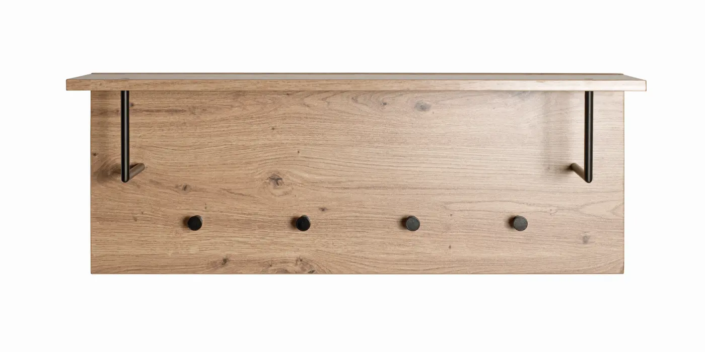 HAKU Wandgarderobe Parma 8 eiche, schwarz