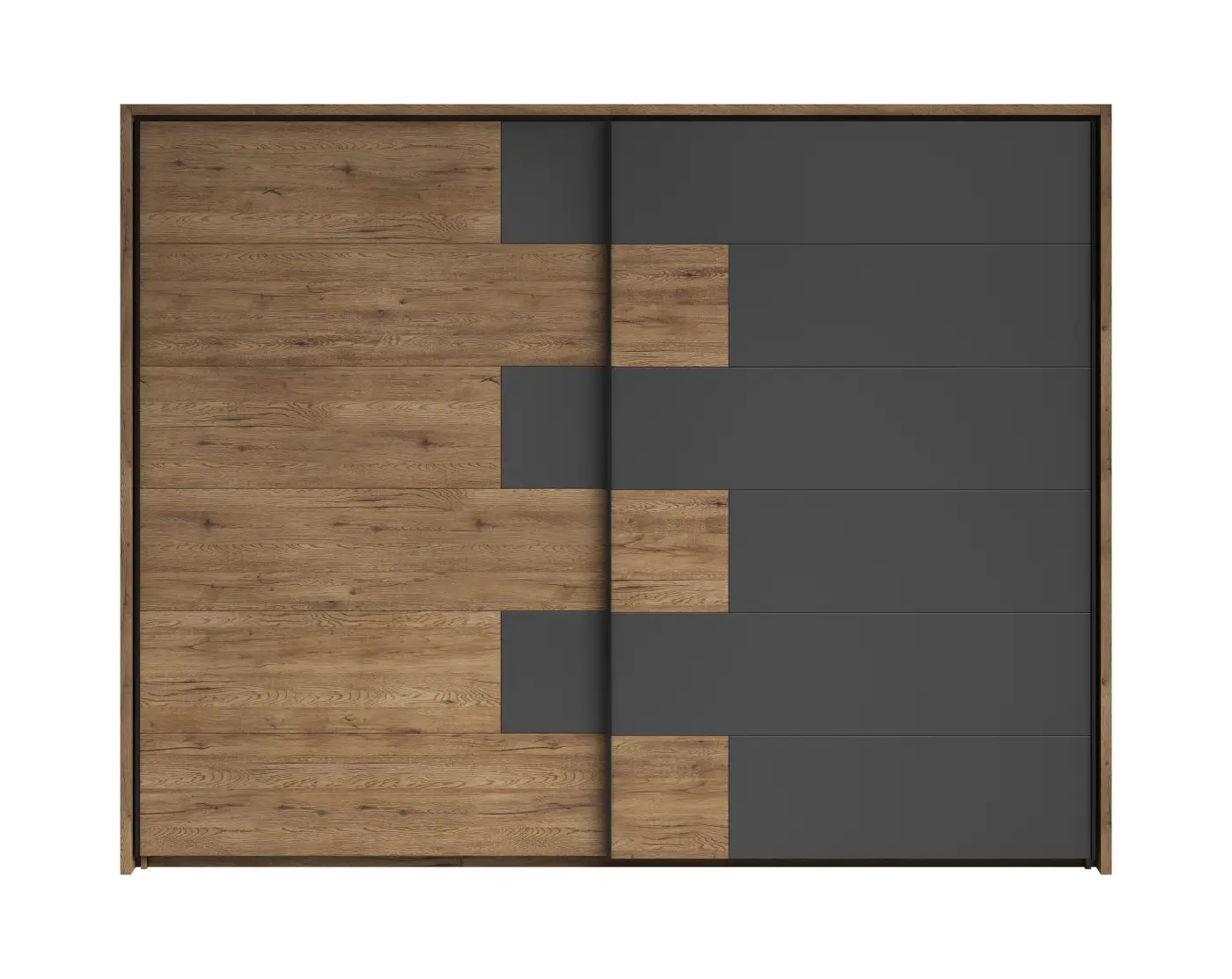 Kleiderschrank Pol Power Schrank LINEA Bartex Eiche/ Graphit