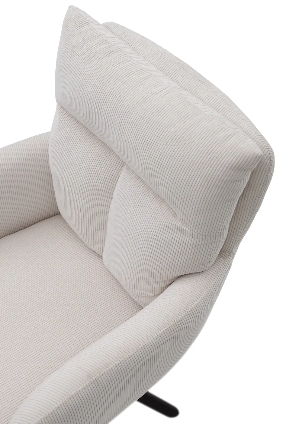 Stolkom Armlehnstuhl Sofia Cord Hellbeige 180 Grad drehbar ca. 61x93x66 cm