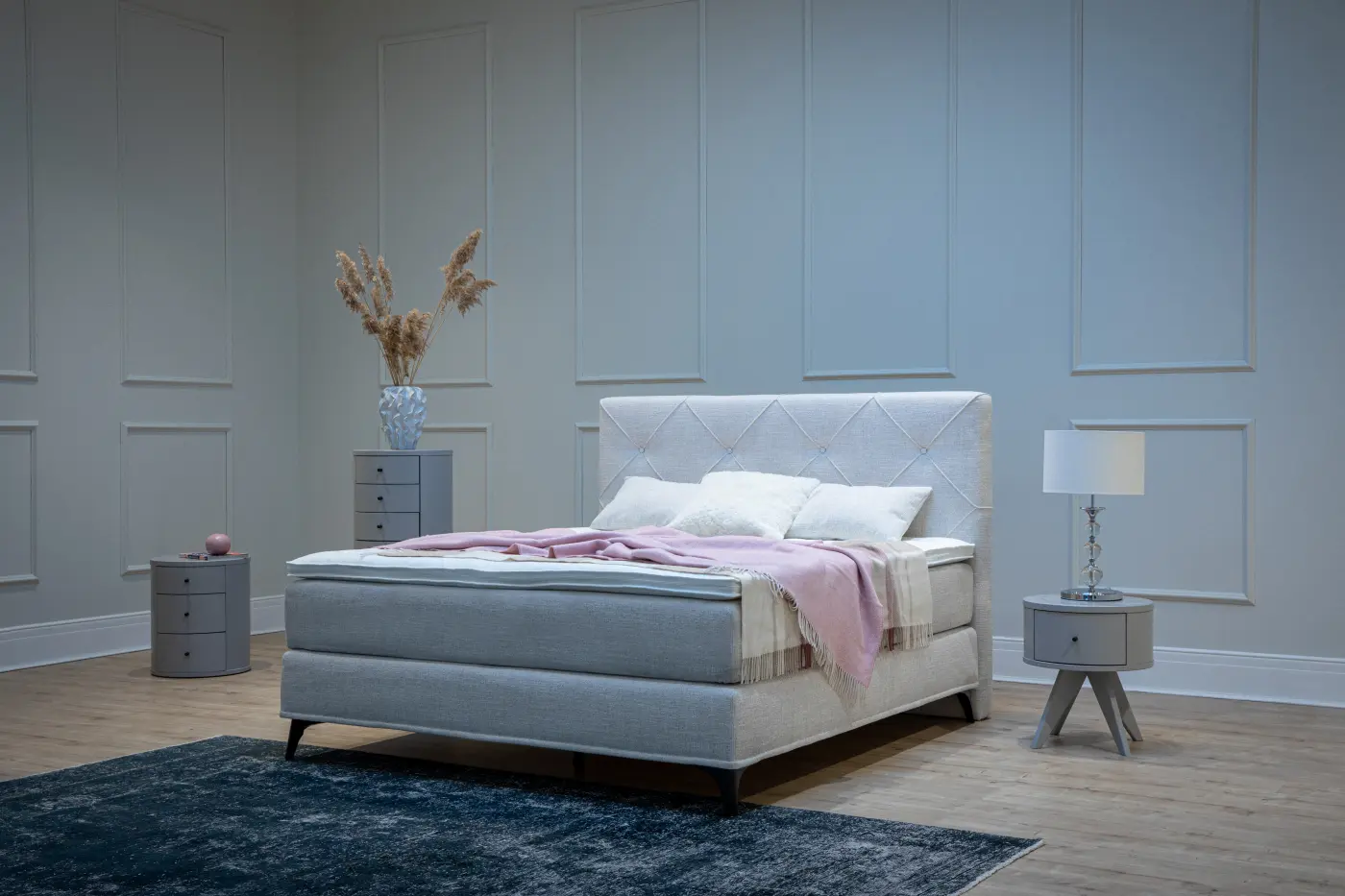 Delux Boxspringbett Sjöholm Stigö 180x200 cm, Bezug: Kan oasis natural