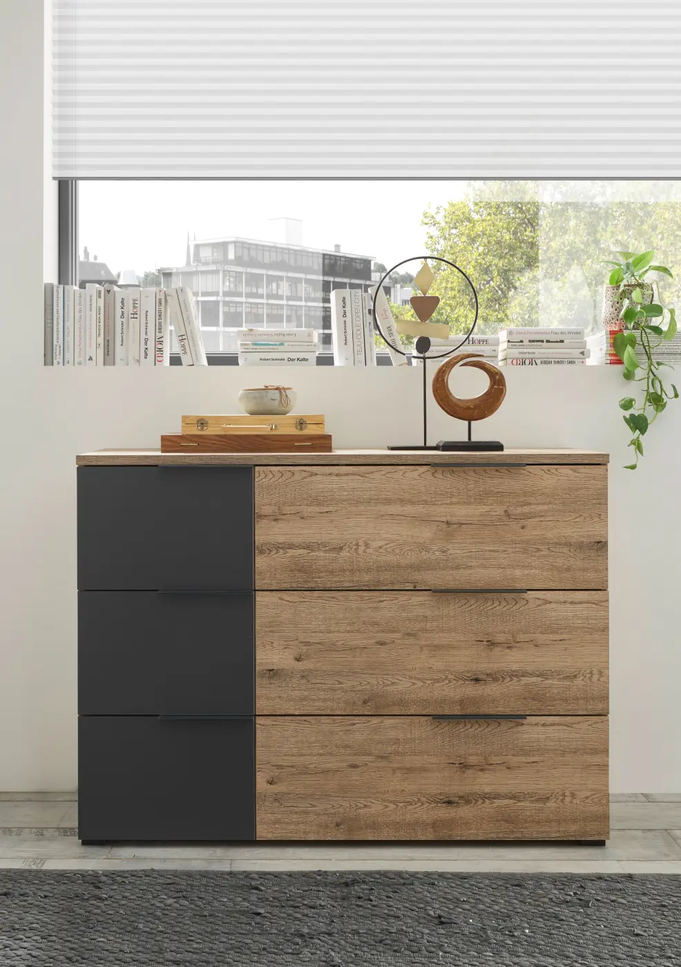 Pol Power Kommode LINEA Bartex Eiche/Graphit ca. 120x89x40 cm