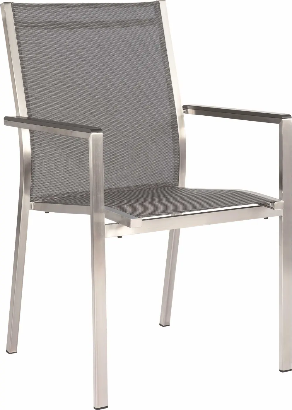 Stern 417271 Stapelsessel Cardiff Edelstahl  Textilen Silbergrau Aluminiumarmlehnen Anthrazit