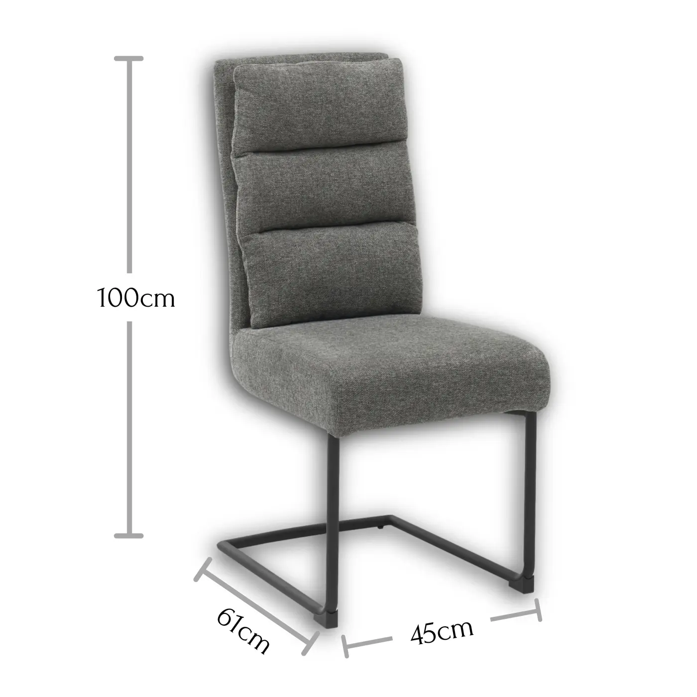 Stuhl hellgrau Gestell schwarz matt BHT ca.  45x100x61 cm