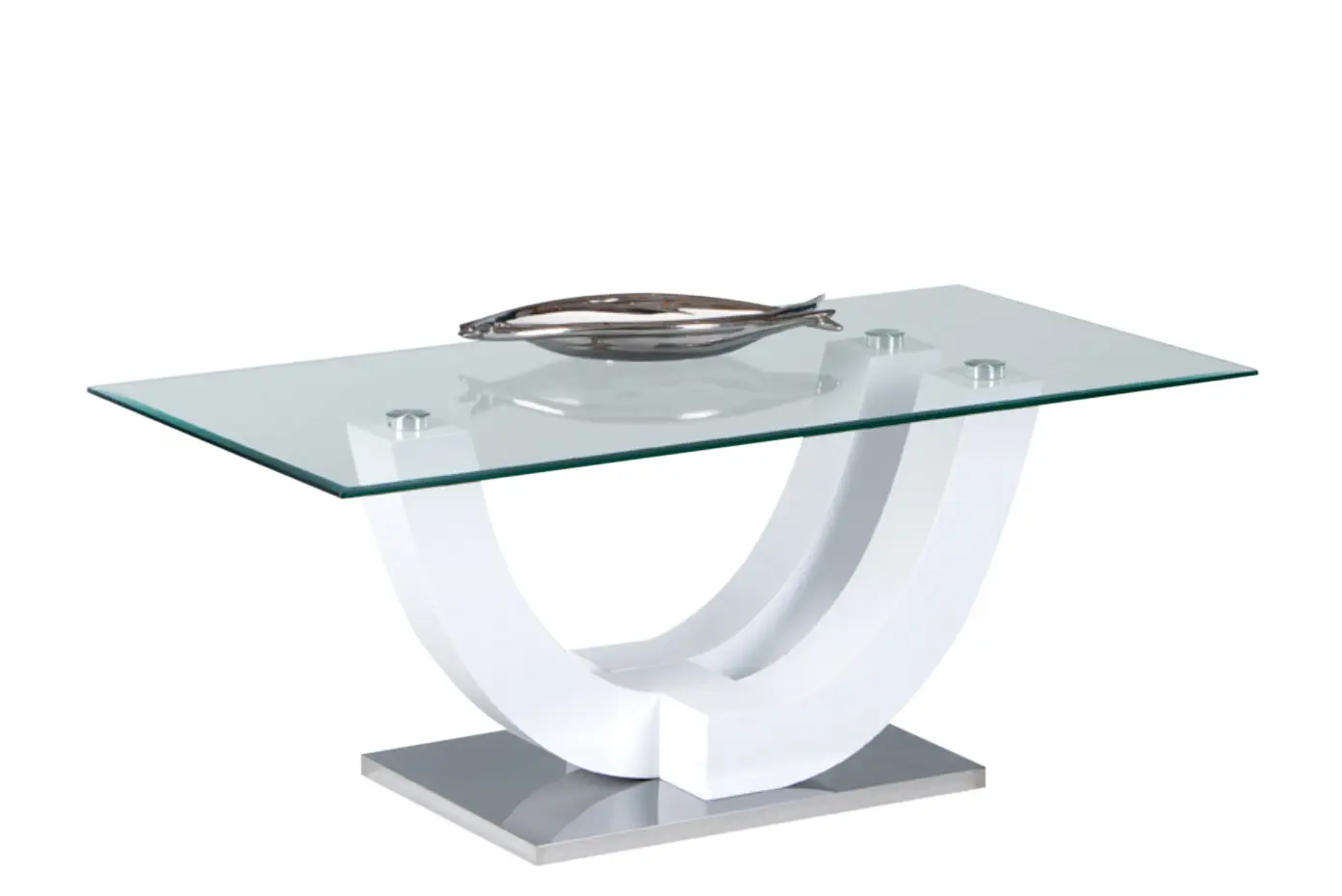 Stolkom Couchtisch Glasplatte/weiß HG Lack ca.120x 48x60 cm