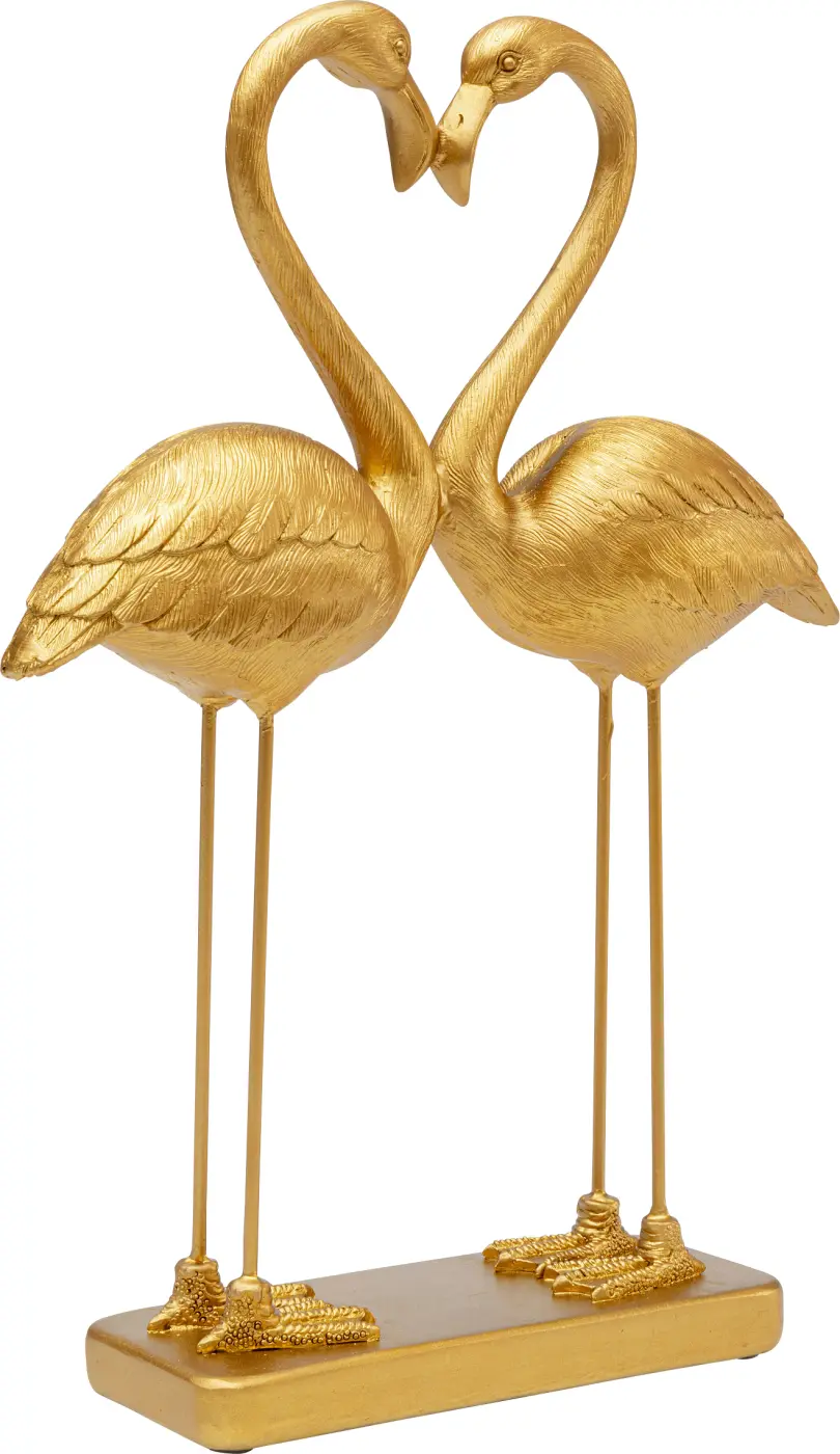 Kare Design Deko Figur Flamingo Love Gold 39 cm