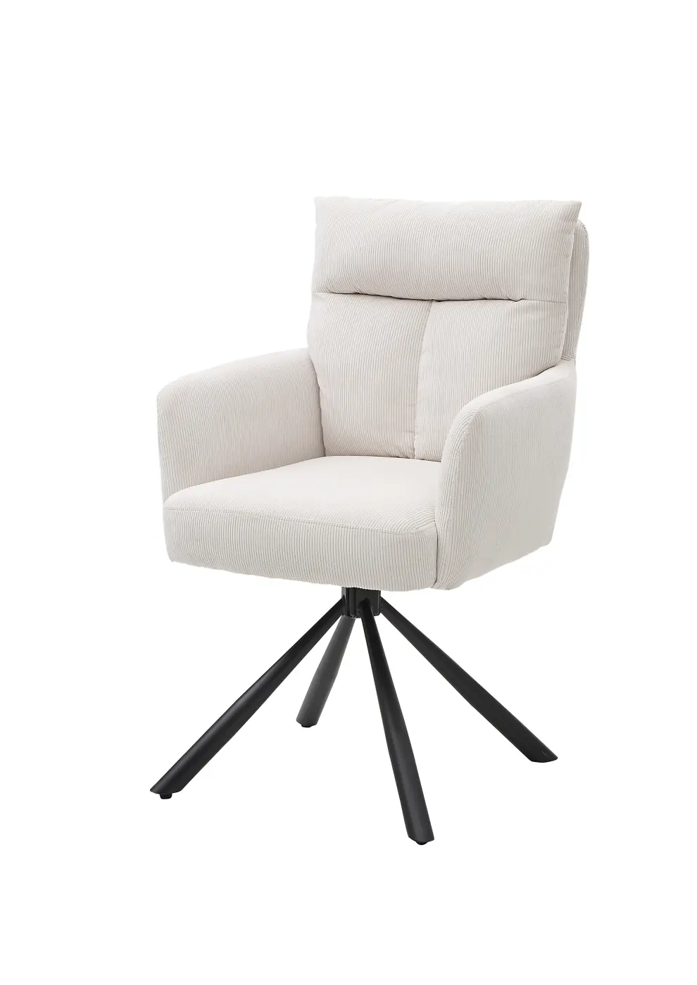 Stolkom Armlehnstuhl Sofia Cord Hellbeige 180 Grad drehbar ca. 61x93x66 cm