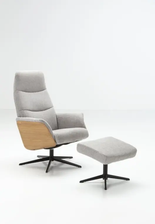 Knudsen Sessel grau inkl. Hocker