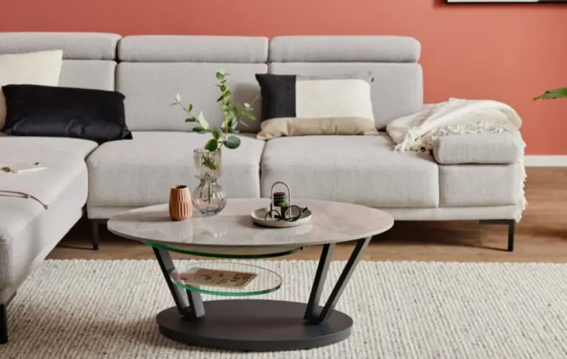 Interliving Couchtisch Serie 6230 Keramik Marmoroptik ca. 95/150x60x43 cm