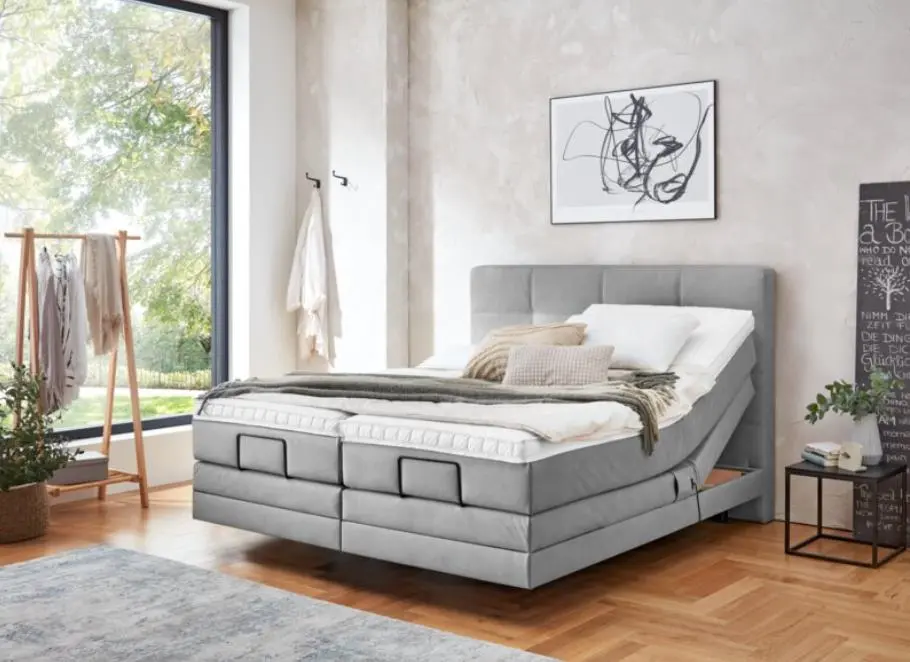 Fey Boxspringbett 5.1 Karat Comfort mit Motor 180x200 cm in Bezug Gavin jade