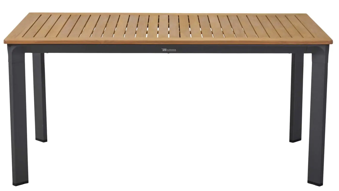 LC Garden Ausziehtisch Unicamo ca. 180-240x90x75 cm Aluminiumgestell Anthrazit Tischplatte Teak Natur