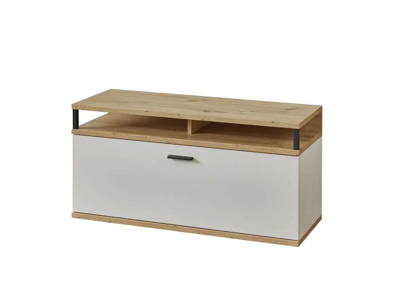 Ideal Garderobenbank Basset Modern white Melamin/Eiche Artisan NB ca. 100x50x38 cm