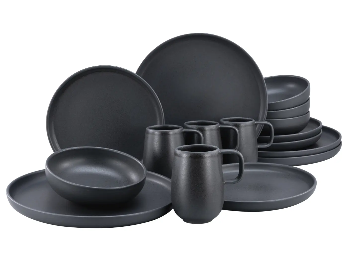 CreaTable Kombiservice Uno BLACK 16-tlg