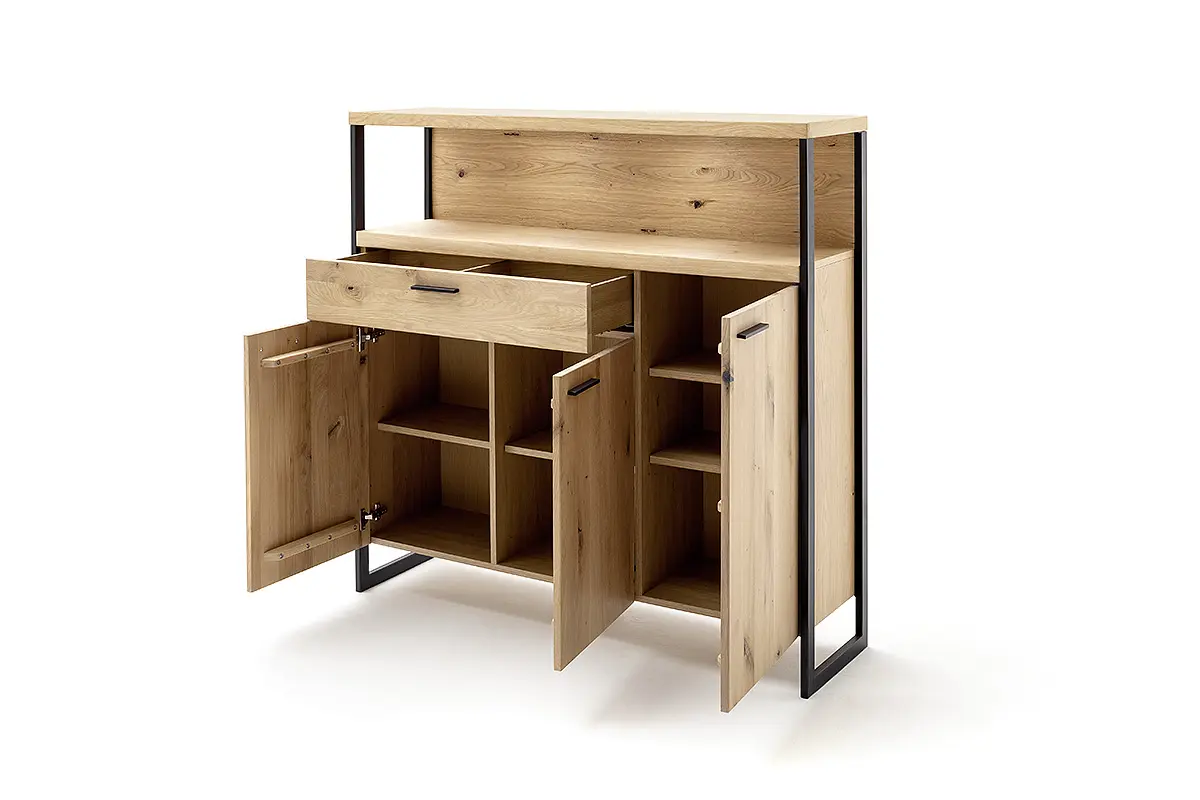 MCA Highboard Balkeneiche - anthrazit ca.140x136x38 cm