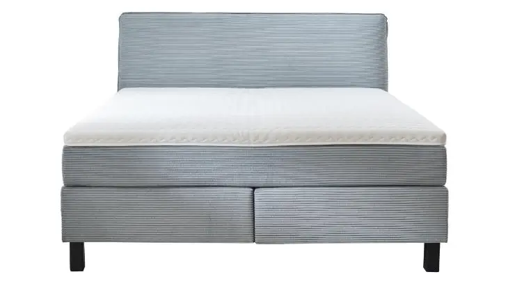 Relaks Boxspringbett Cord Grau ca.180x200 cm, Taschenfederkern 500 H2/H3