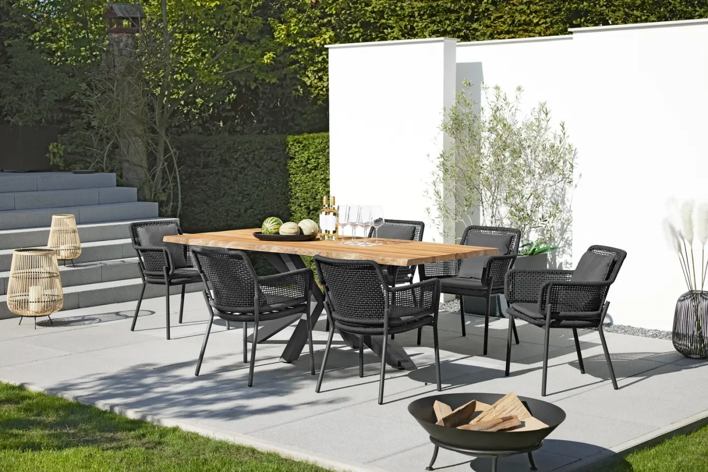Interliving Armlehnstuhl Serie 7002 60x83x65 cm Anthrazit